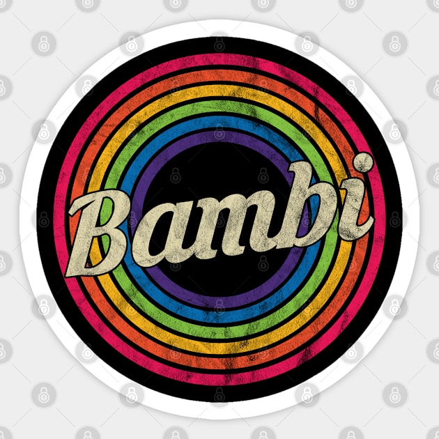 Bambi - Retro Rainbow Faded-Style Sticker by MaydenArt